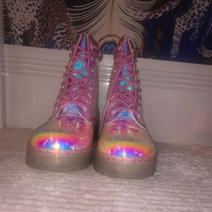 Metallic Combat Boots